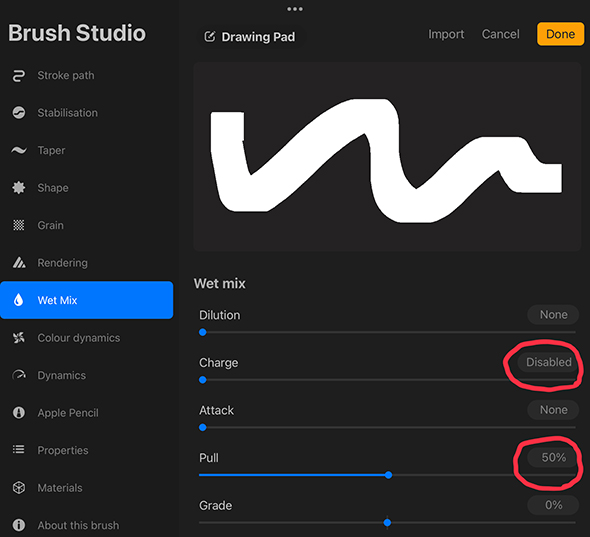 Adjust Wet Mix settings