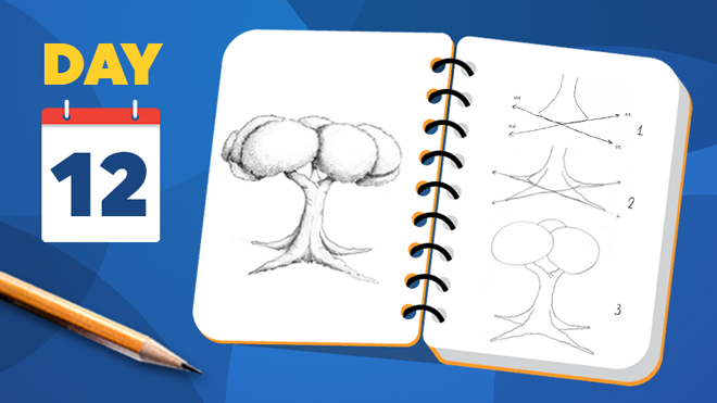 Apprendre à dessiner des arbres majestueux, les racines, le tronc et le feuillage - Cours pour débutants