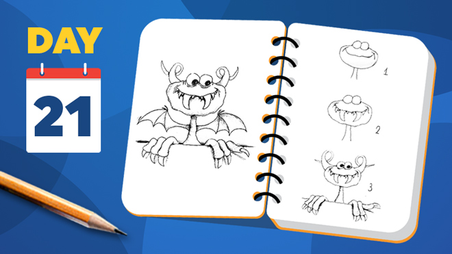 Apprendre à dessiner un dragon mignon et joueur à partir de zéro - Leçon pour débutants